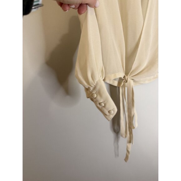 L'Autre Chose Ivory Wrap Blouse Bead Embroidery Size US 6 NWT $329 [jb] - Picture 11 of 11